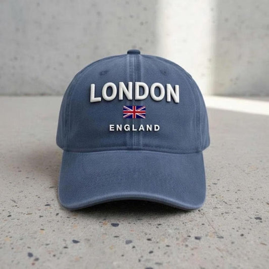 London Embroidered Dad Hat, England UK Flag Souvenir