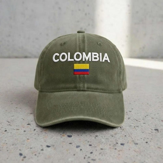 Embroidered Colombia Flag Dad Hat, South America Travel Cap