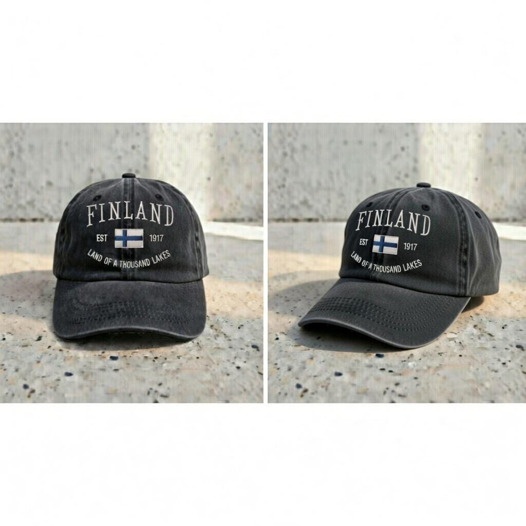 Embroidered Finland Flag Dad Hat | Vintage Baseball Cap