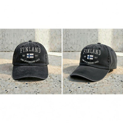Embroidered Finland Flag Dad Hat | Vintage Baseball Cap