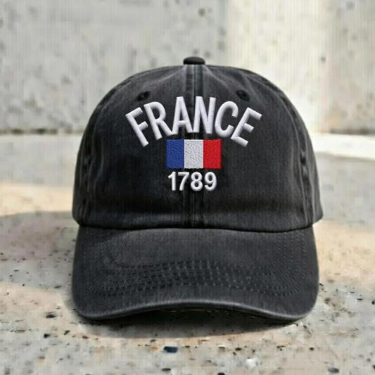 Embroidered France Dad Hat | Vintage French Flag Baseball Cap