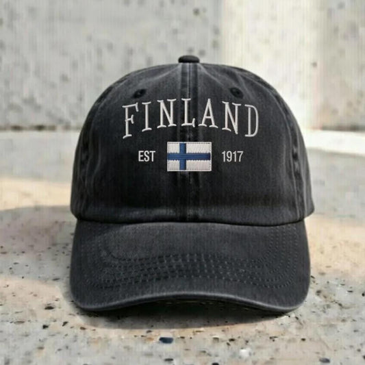Embroidered Finland Flag Dad Hat | Vintage Baseball Cap