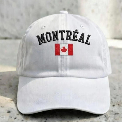 Embroidered Montreal Dad Hat | Canada Flag Baseball Cap