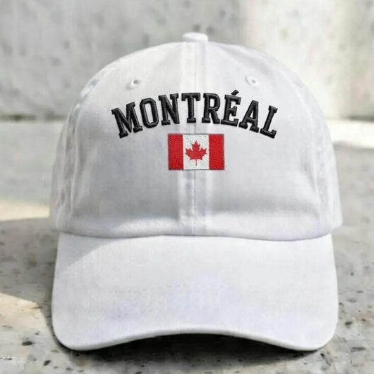 Embroidered Montreal Dad Hat | Canada Flag Baseball Cap