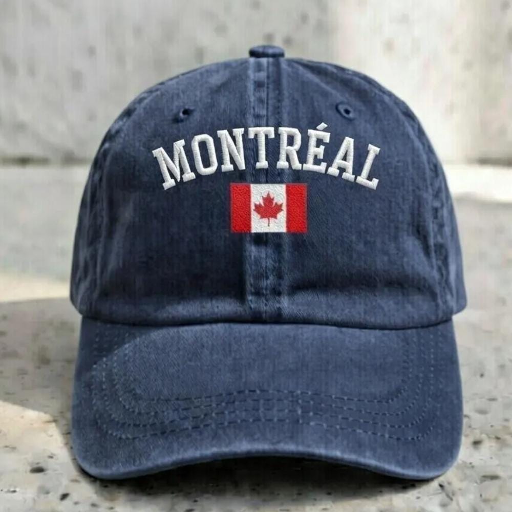 Embroidered Montreal Dad Hat | Canada Flag Baseball Cap