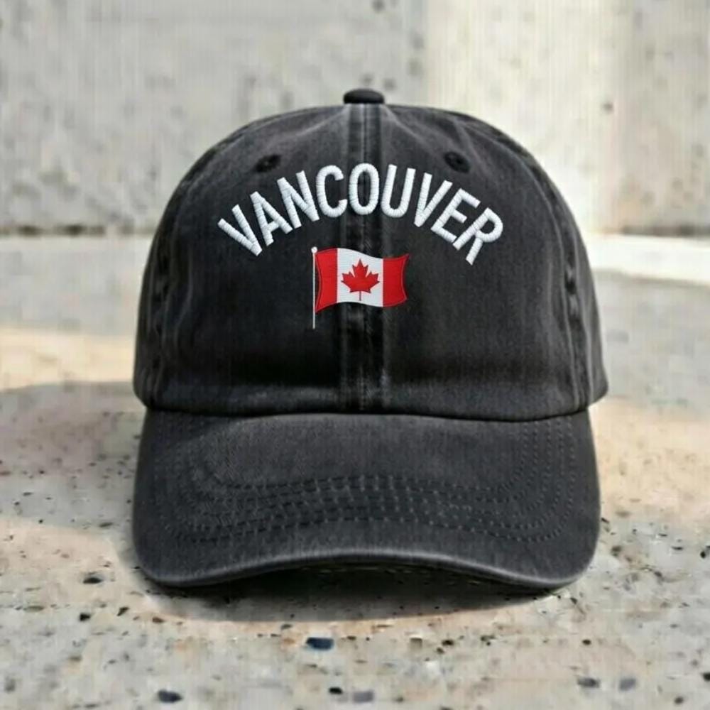 Embroidered Vancouver Dad Hat | Vintage Canada Flag Baseball Cap