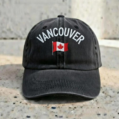 Embroidered Vancouver Dad Hat | Vintage Canada Flag Baseball Cap