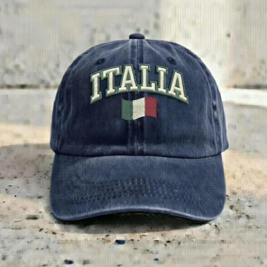 Embroidered Italia Dad Hat | Vintage Italy Flag Baseball Cap
