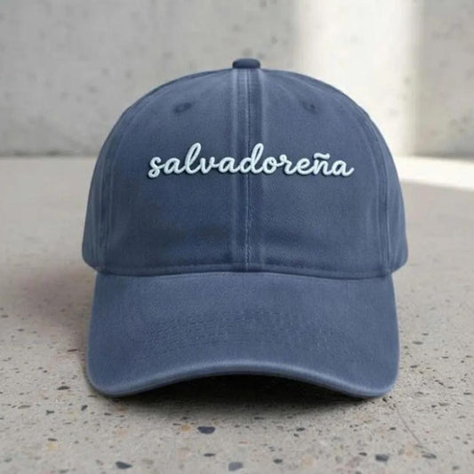 Embroidered Salvadoreña Cotton Dad Hat, El Salvador Flag