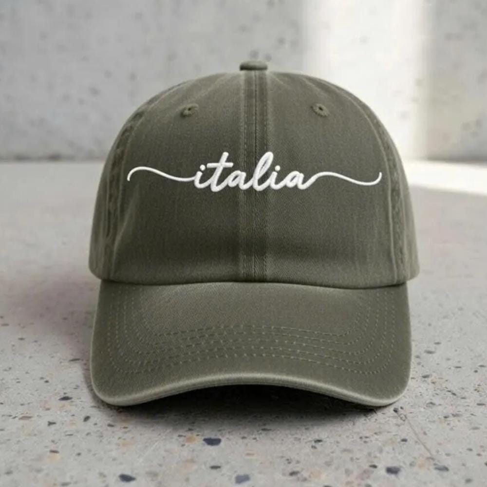 Embroidered Italy Flag Dad Hat, Italian Vacation Cap