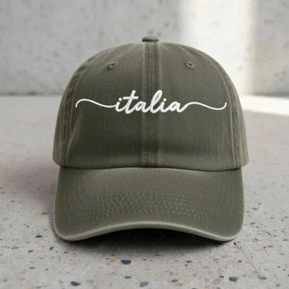 Embroidered Italy Flag Dad Hat, Italian Vacation Cap