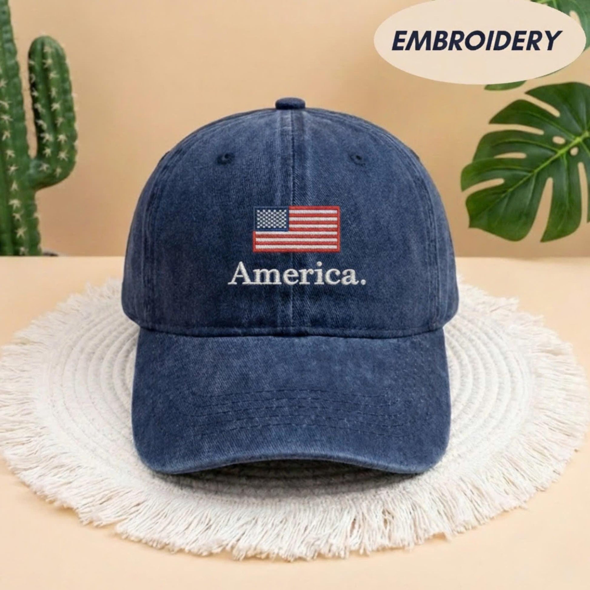 America USA Flag Embroidered Hat, Vintage American Pride Baseball Cap, United States Patriotic Headwear, Fourth of July Gift, Sun Hat