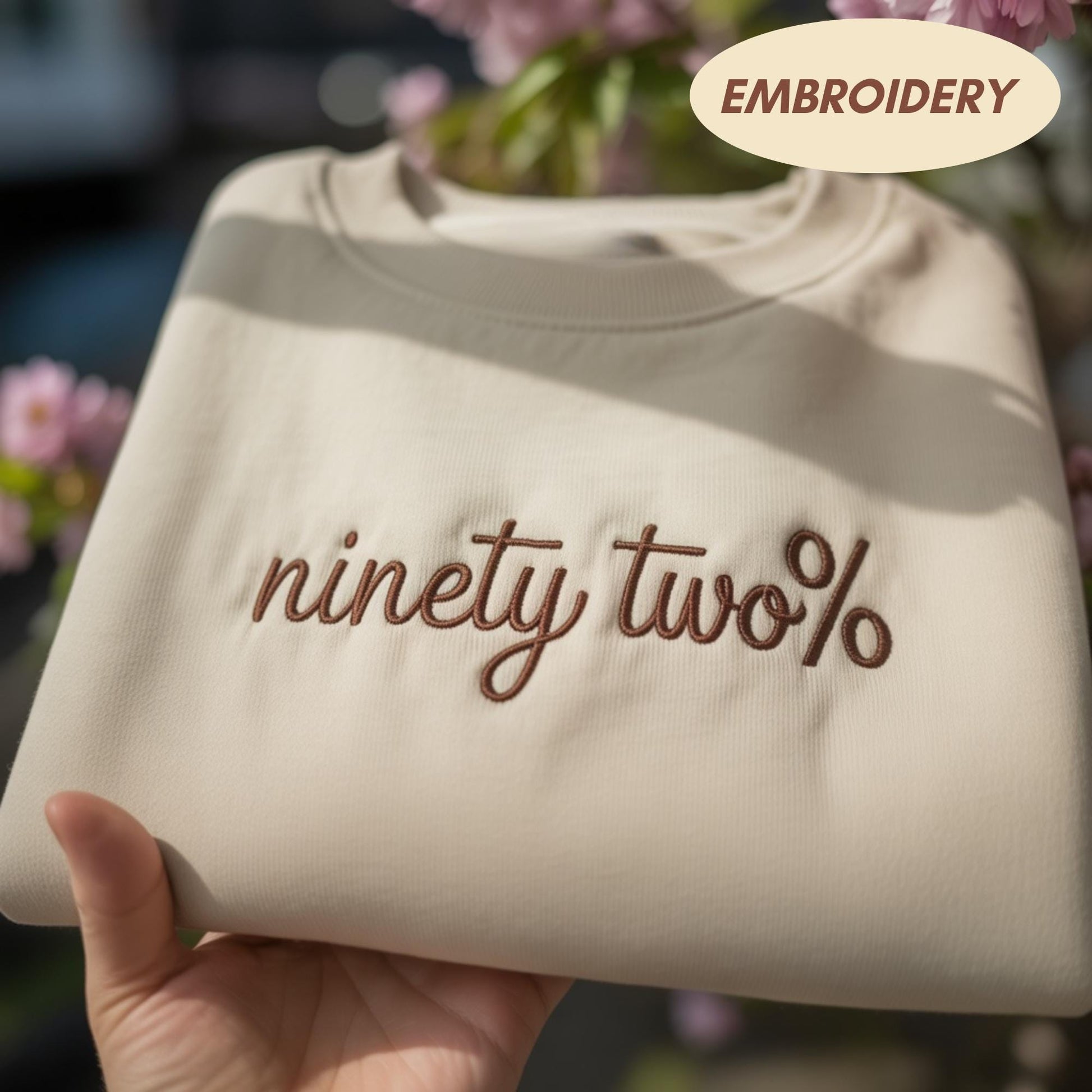 Embroidered 92 Percent Sweatshirt, Black Women Empowering Shirt, Hoodie, Women Rights Shirt, Black History Month Gift, Black Women Shirt