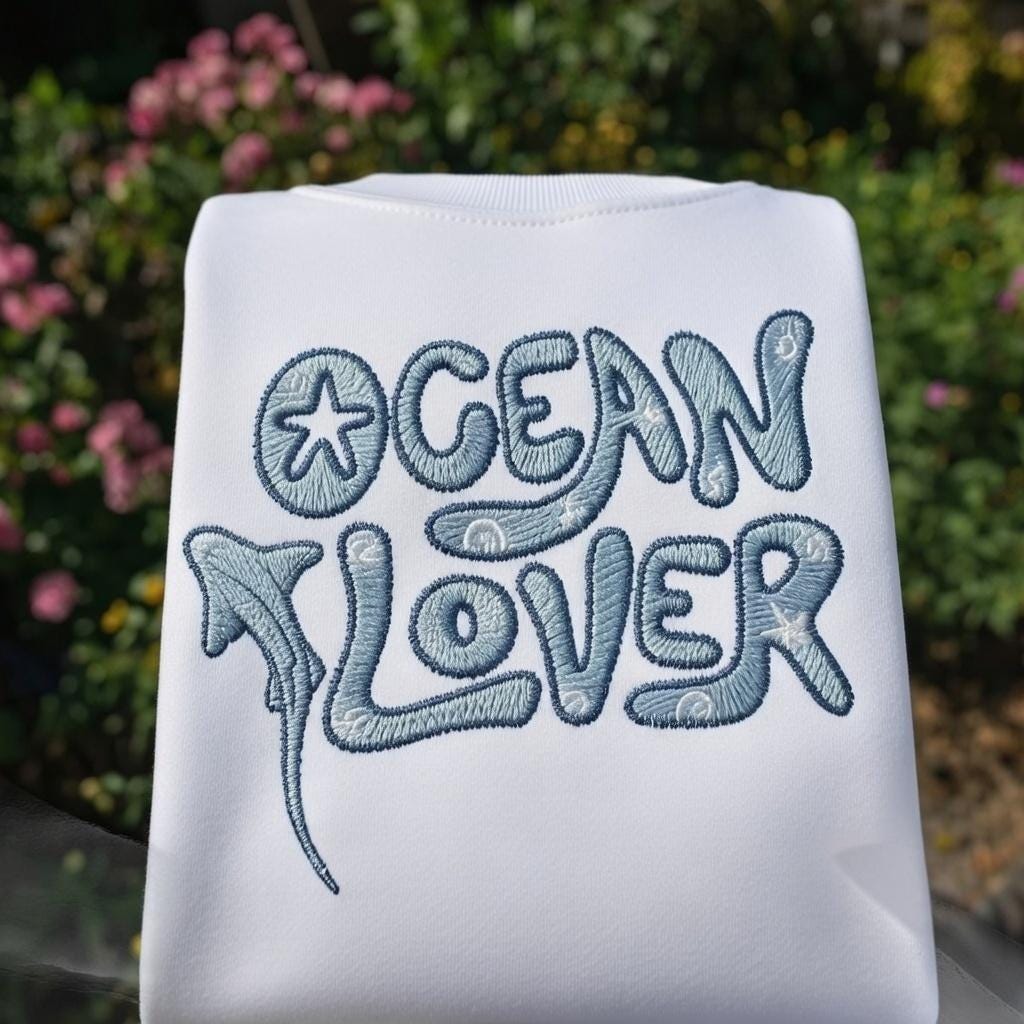 Embroidered Ocean Lover Shirt, Sea