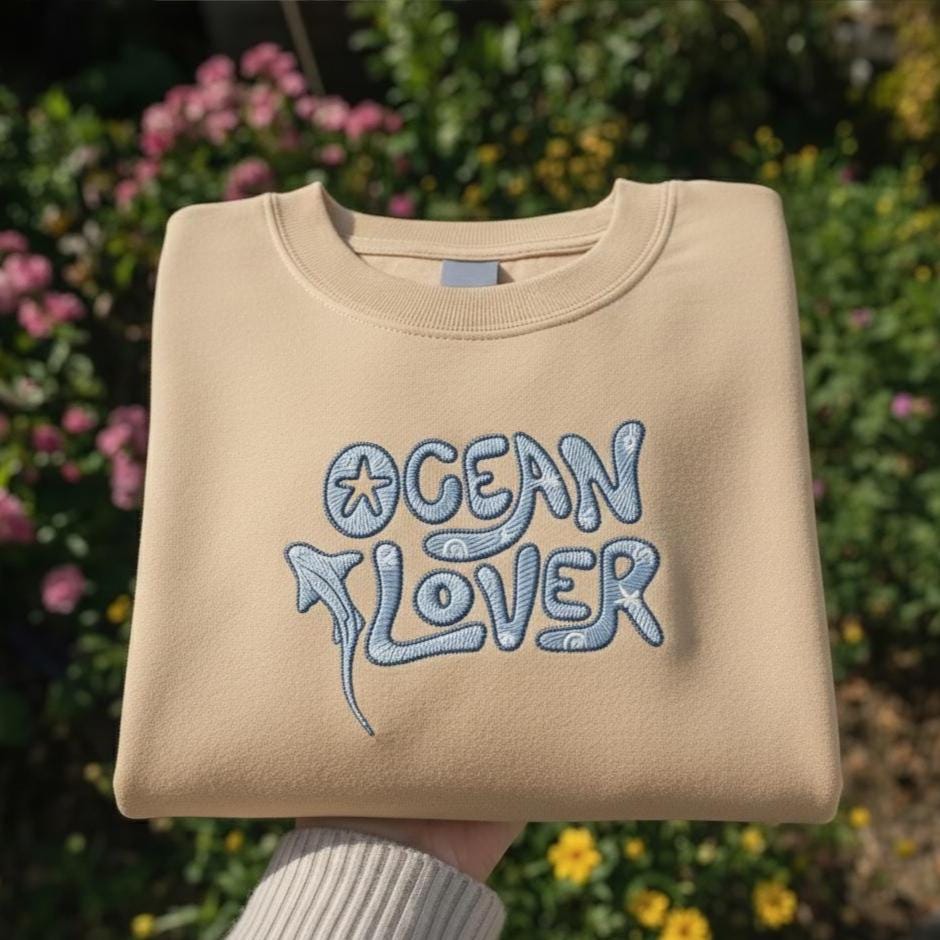 Embroidered Ocean Lover Shirt, Sea