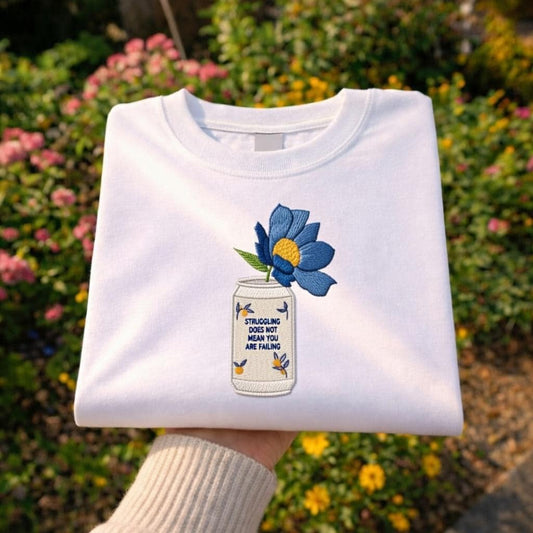 Embroidered Floral Quote Shirt, Self Love Unisex Tee