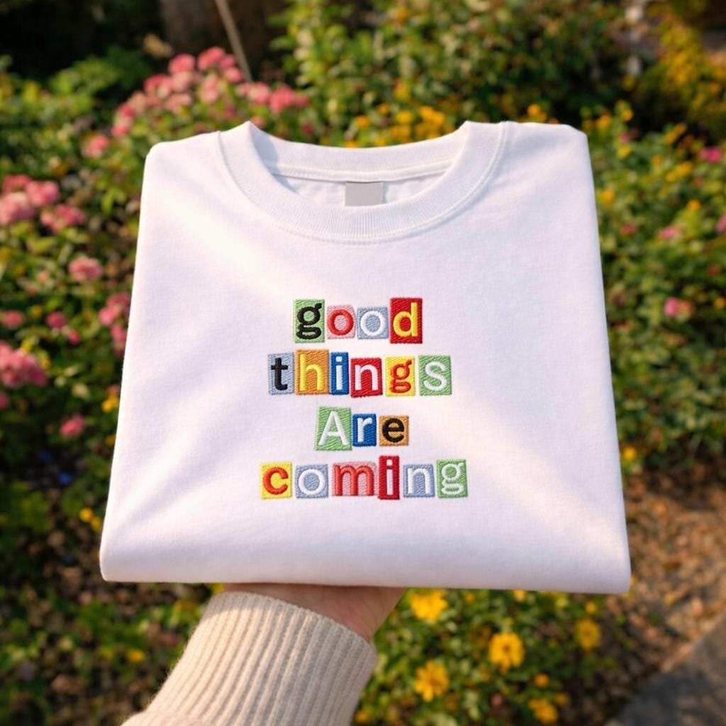 Personalized Embroidered Text Shirt, Custom Name Unisex Gift