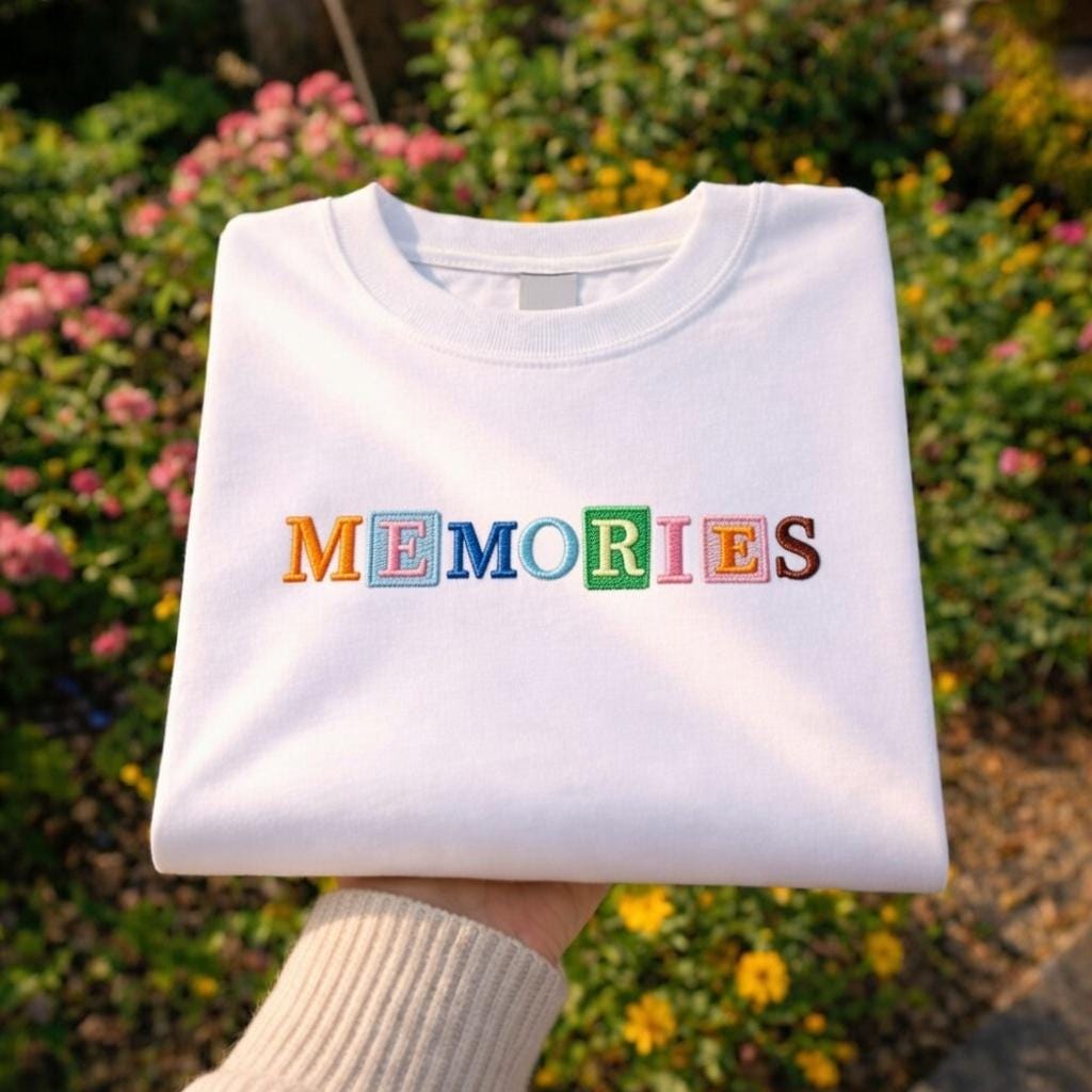 Personalized Embroidered Text Shirt, Custom Name Unisex Gift