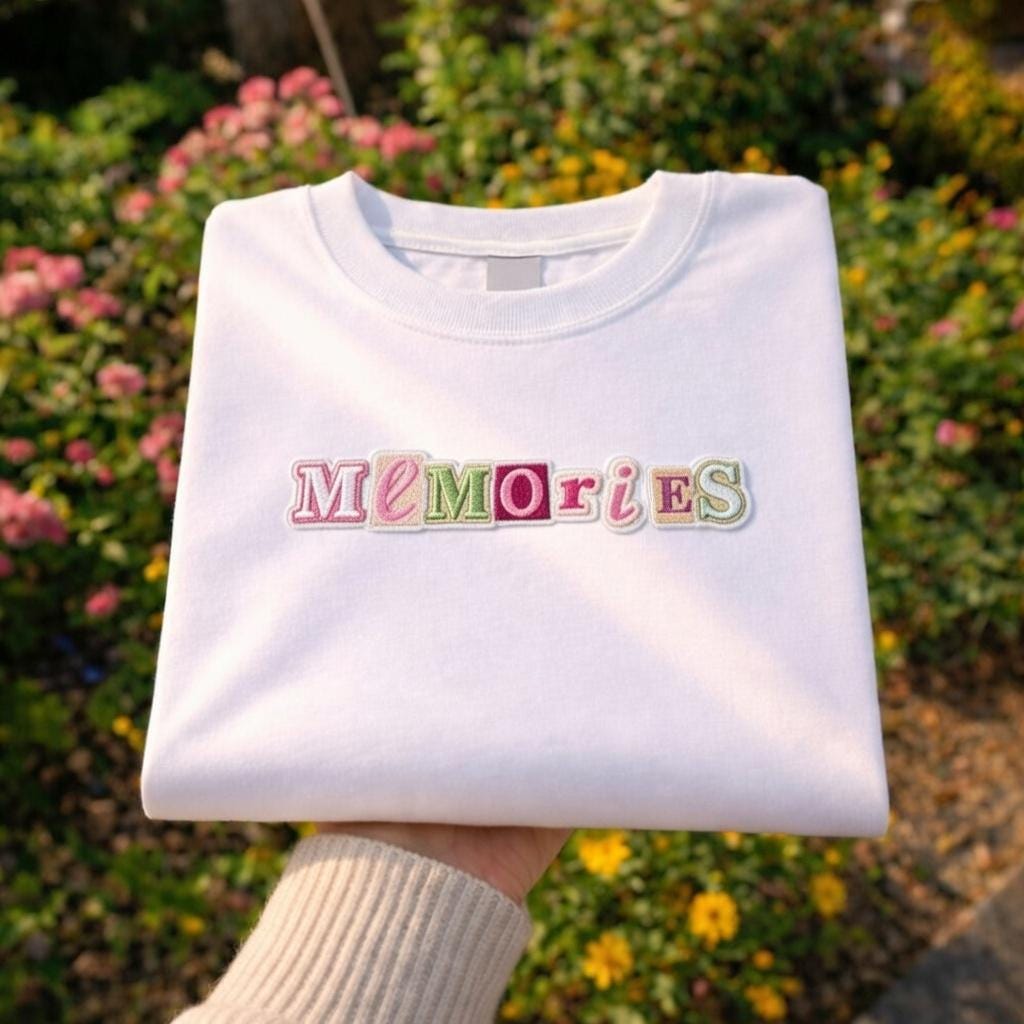 Personalized Embroidered Text Shirt, Custom Name Unisex Gift