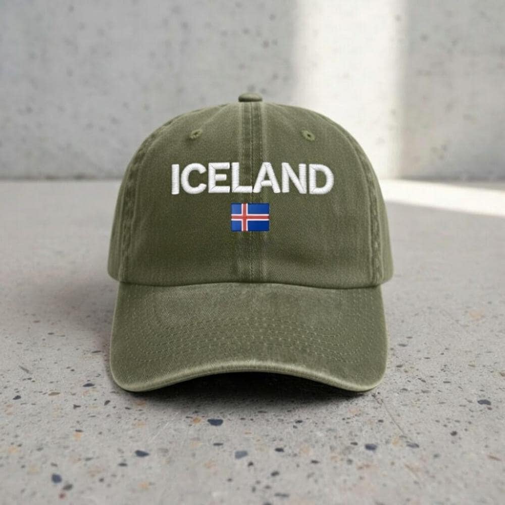 Iceland Embroidered Dad Hat, Travel Souvenir Cap