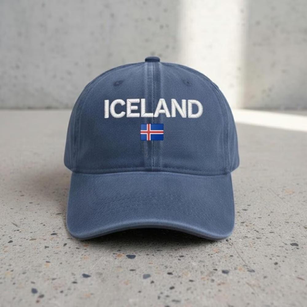 Iceland Embroidered Dad Hat, Travel Souvenir Cap