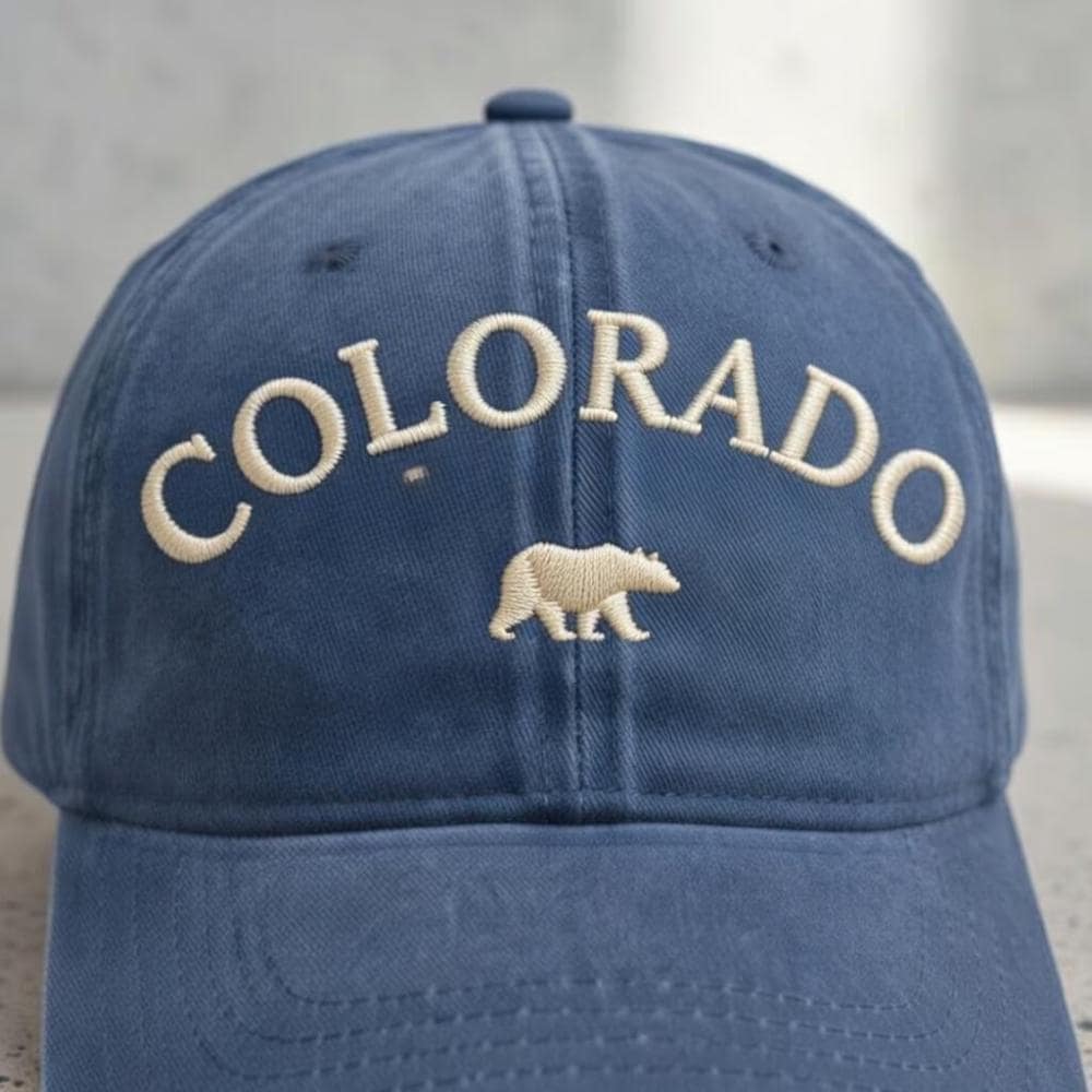 Colorado Embroidered Dad Hat, Mountain Bear Baseball Cap