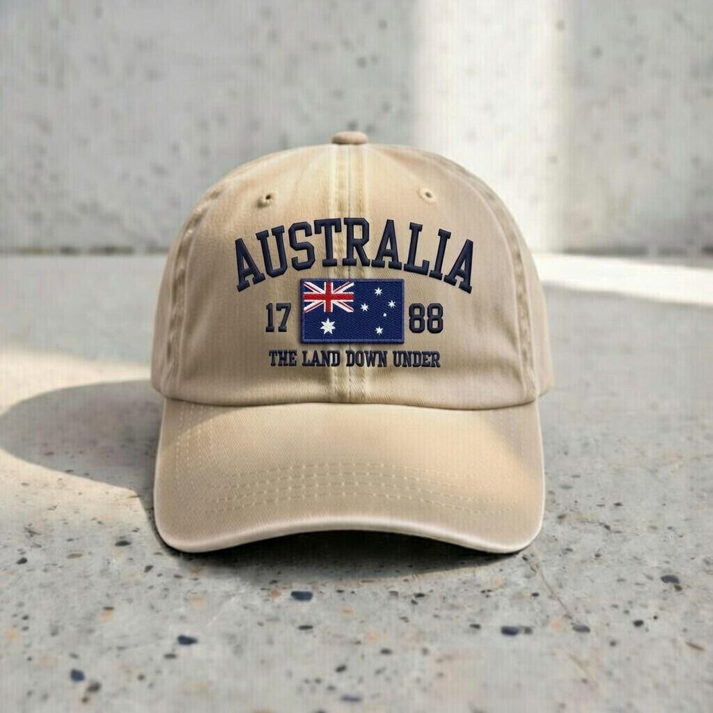 Embroidered Australia Flag Dad Hat | Vintage Baseball Cap