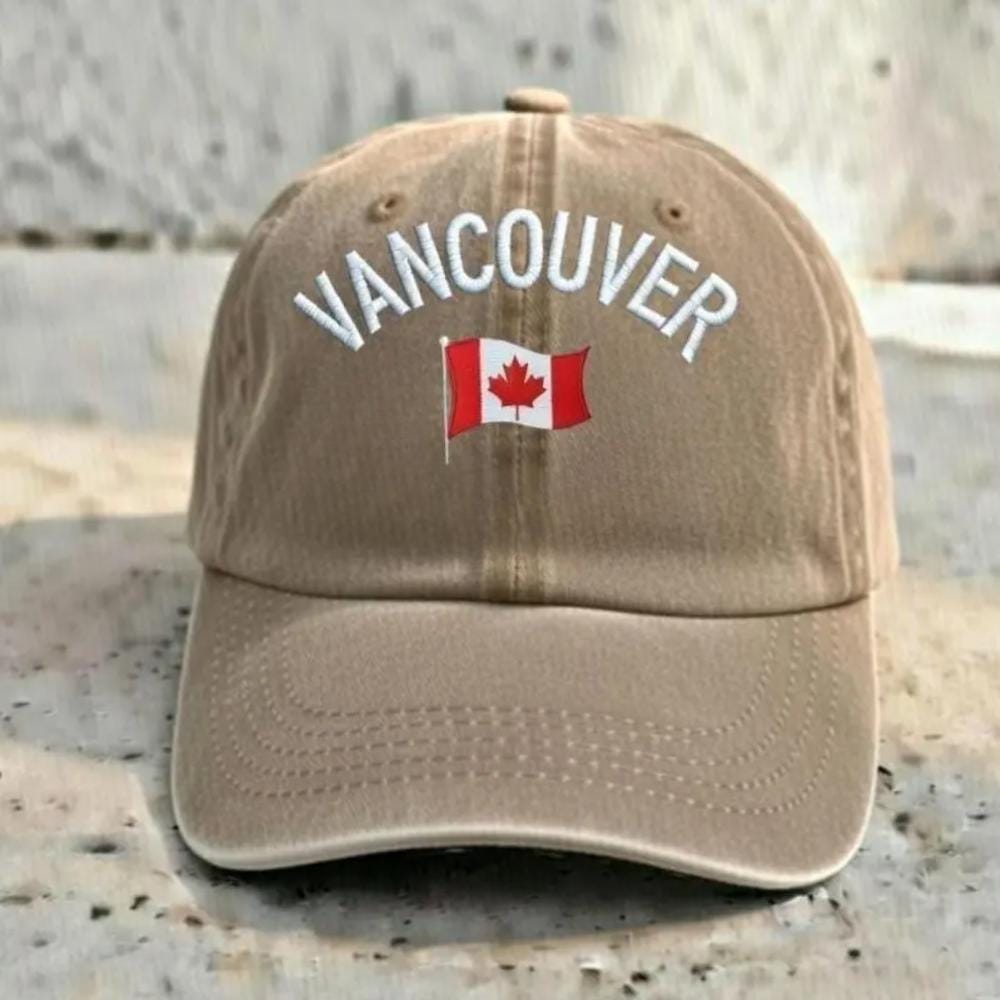 Embroidered Vancouver Dad Hat | Vintage Canada Flag Baseball Cap