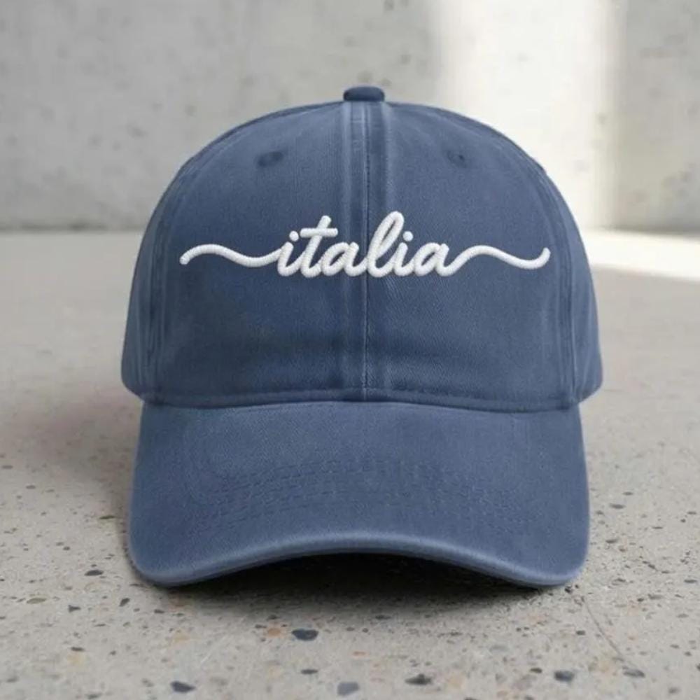 Embroidered Italy Flag Dad Hat, Italian Vacation Cap