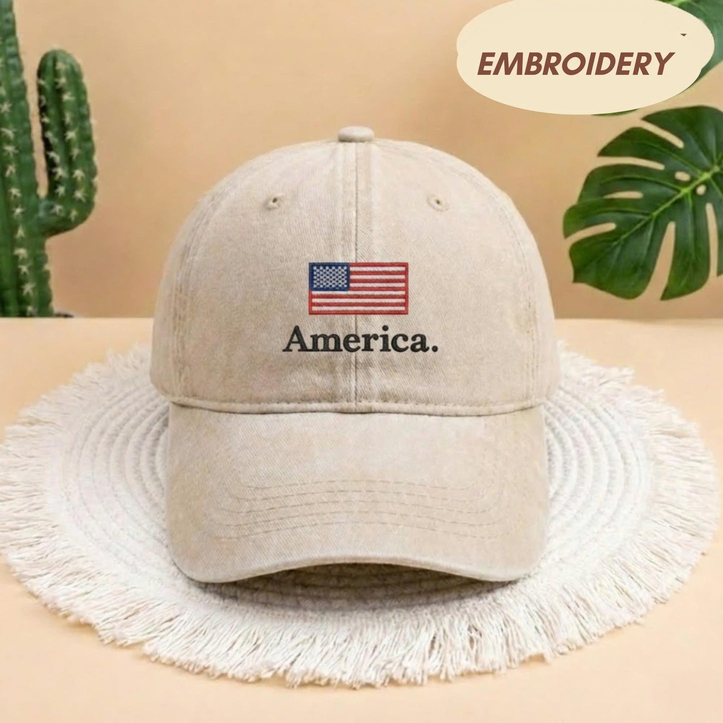 America USA Flag Embroidered Hat, Vintage American Pride Baseball Cap, United States Patriotic Headwear, Fourth of July Gift, Sun Hat