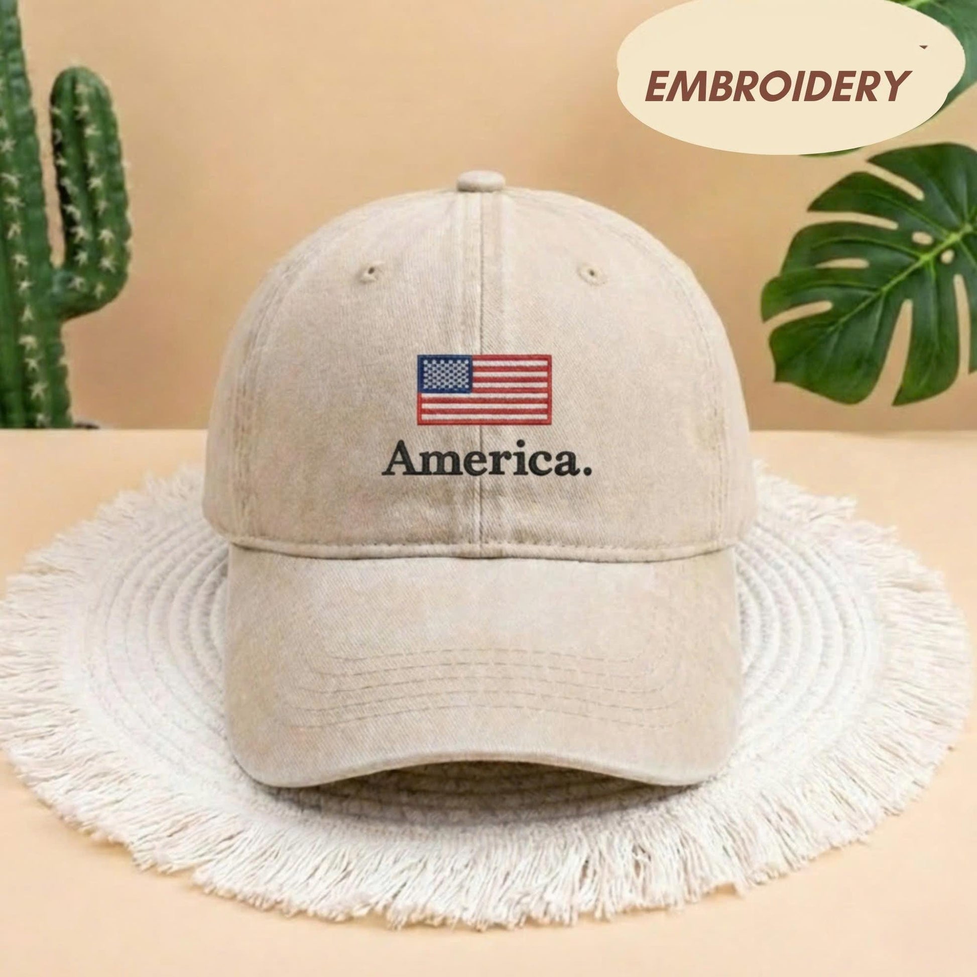 America USA Flag Embroidered Hat, Vintage American Pride Baseball Cap, United States Patriotic Headwear, Fourth of July Gift, Sun Hat