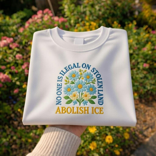 Embroidered Floral Sweatshirt, Political Activism Gift